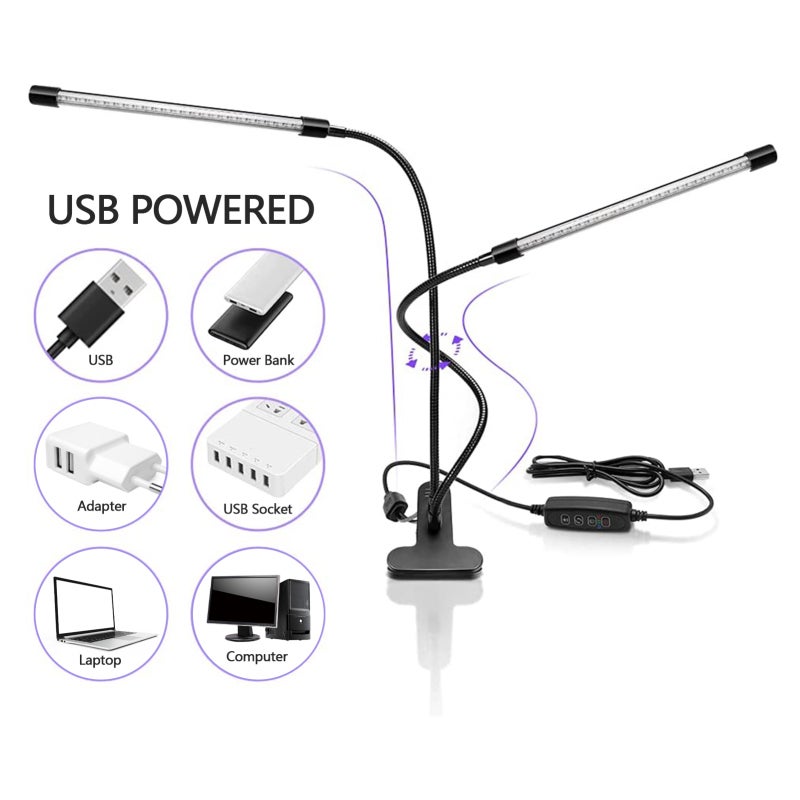 LED UV Lamp Manicure UV Gel Curing Lamp 20W UV Light with Clip 10-level Dimming Timing Function - Image 2