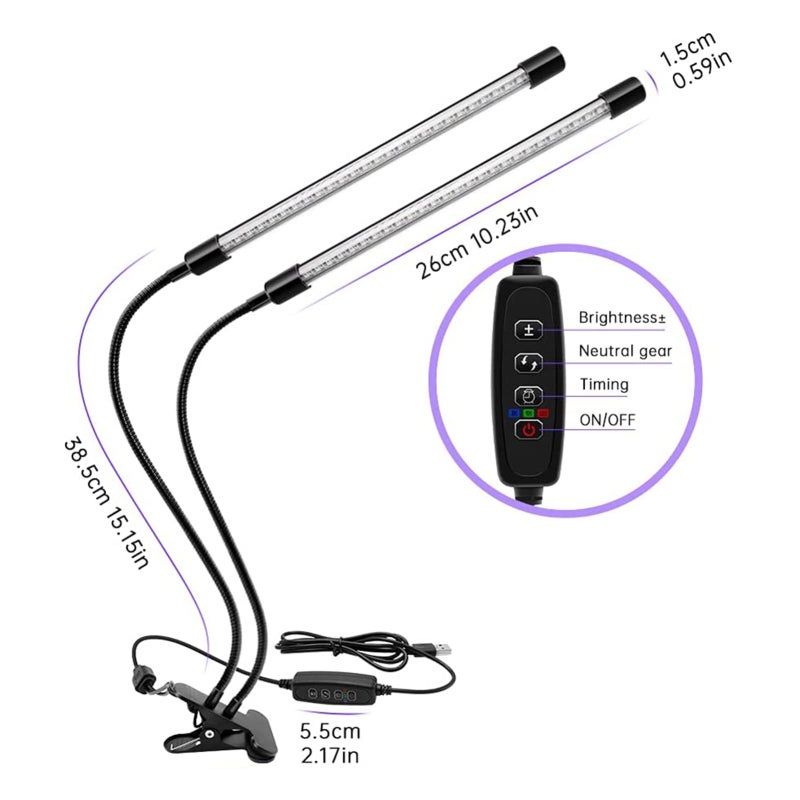 LED UV Lamp Manicure UV Gel Curing Lamp 20W UV Light with Clip 10-level Dimming Timing Function - Image 4