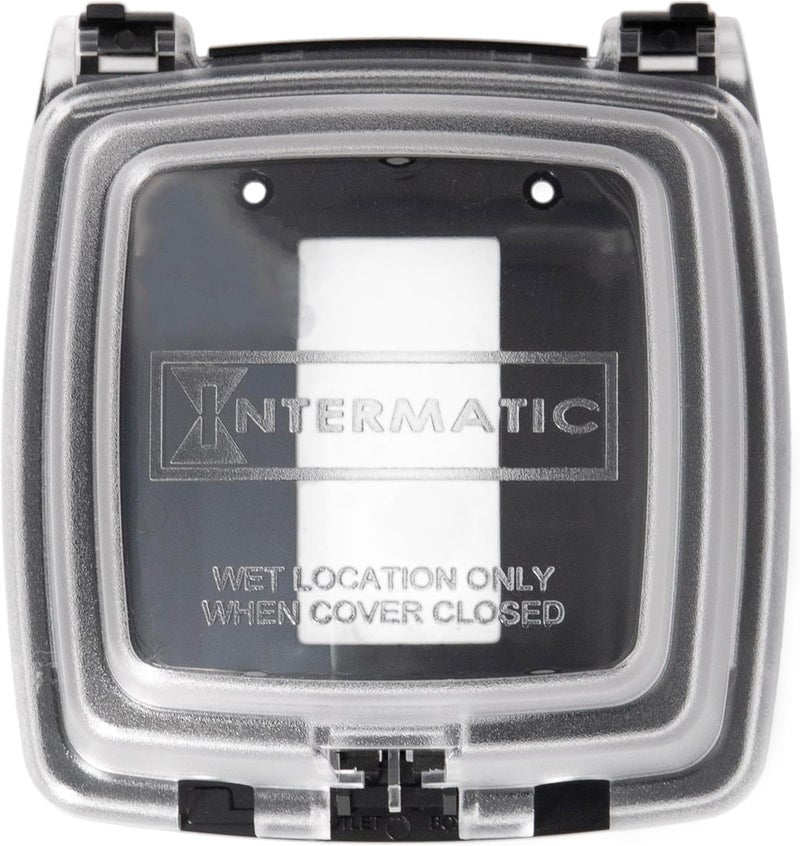 Intermatic WP1030C 3-1/8” Deep Weatherproof Outlet Cover – UV Stabilized Clear, GFCI & Duplex, Vertical Mount, UL Certified – Fits Single Device Only for Larger Double-Gang 4” x 4” Boxes - Image 4