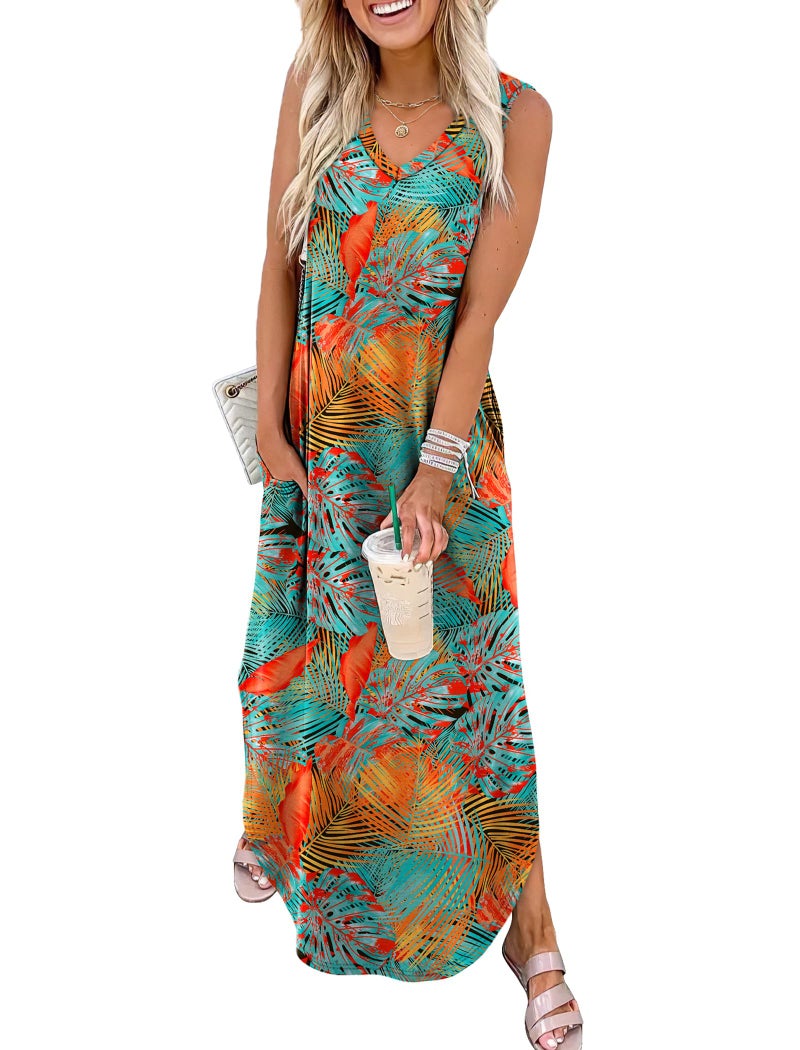 Sampeel Plus Size Dresses for Curvy Women Resort Wear for Women 2025 Sleeveless Casual Summer Dress XXL - Image 1