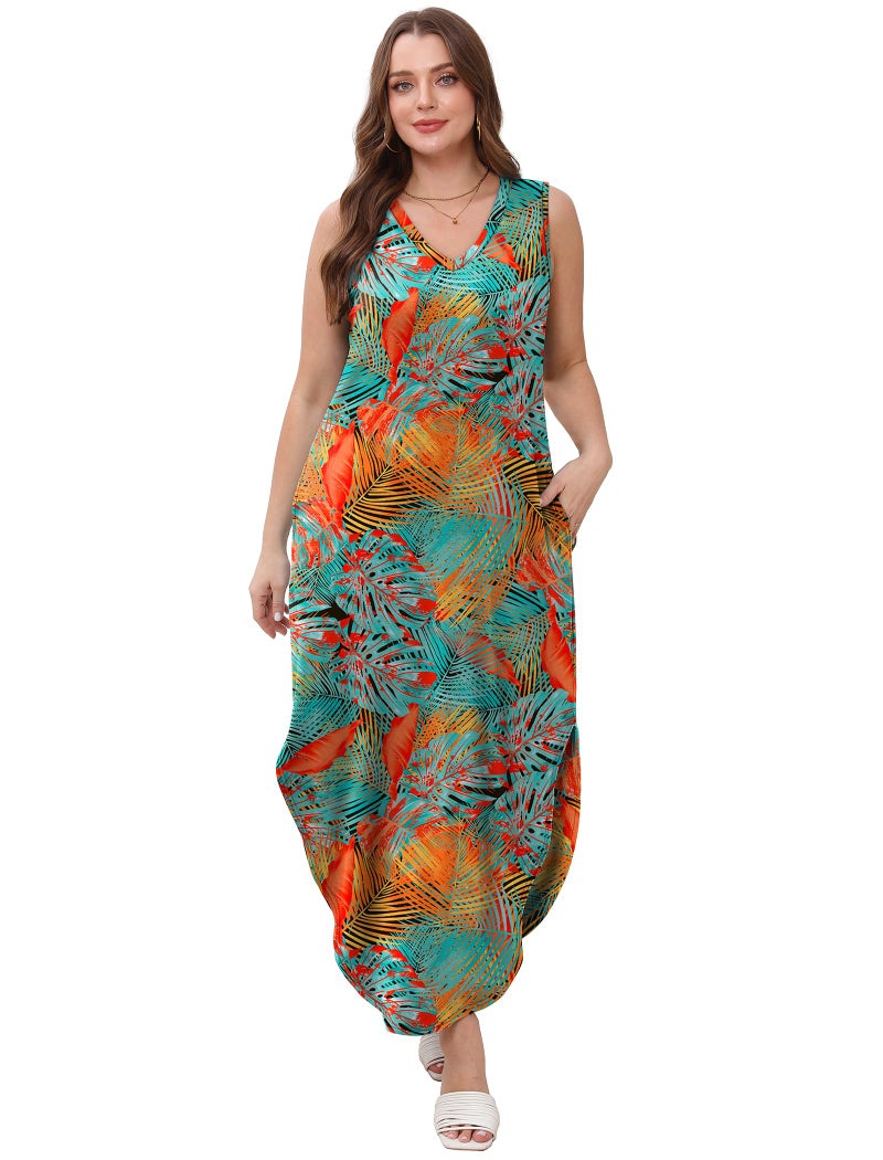 Sampeel Plus Size Dresses for Curvy Women Resort Wear for Women 2025 Sleeveless Casual Summer Dress XXL - Image 5