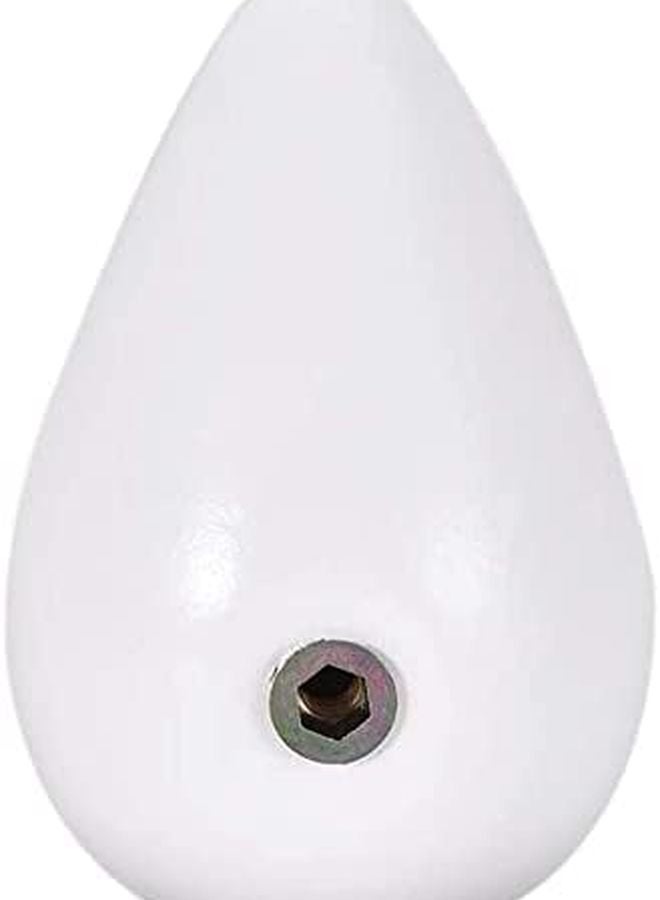 White Wooden Water Drop Wall Hooks 2Pcs 50mmx75mm for Clothes Hanger - Image 5