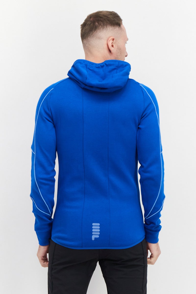 FILA Men Sportswear Fit Hooded Brand Logo Outdoor Hoodies, Blue - Image 2