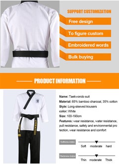 GROIC Taekwondo Suit, Karate Uniform Brazilian BJJ Gi Jiu Jitsu Gi for Adults, Gi Uniform Durable Pant & Jacket, Sports Training Clothes Parts, Lightweight Student Karate Gi Martial Arts Uniform with Belt  - Image 2
