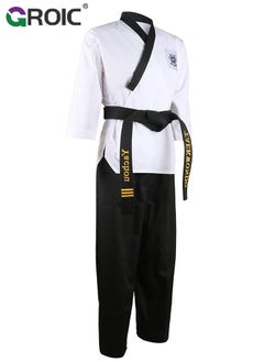 GROIC Taekwondo Suit, Karate Uniform Brazilian BJJ Gi Jiu Jitsu Gi for Adults, Gi Uniform Durable Pant & Jacket, Sports Training Clothes Parts, Lightweight Student Karate Gi Martial Arts Uniform with Belt  - Image 3