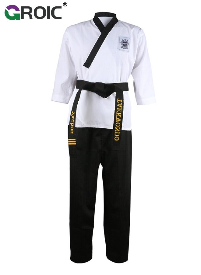 Taekwondo Suit, Karate Uniform Brazilian BJJ Gi Jiu Jitsu Gi for Adults, Gi Uniform Durable Pant & Jacket, Sports Training Clothes Parts, Lightweight Student Karate Gi Martial Arts Uniform with Belt