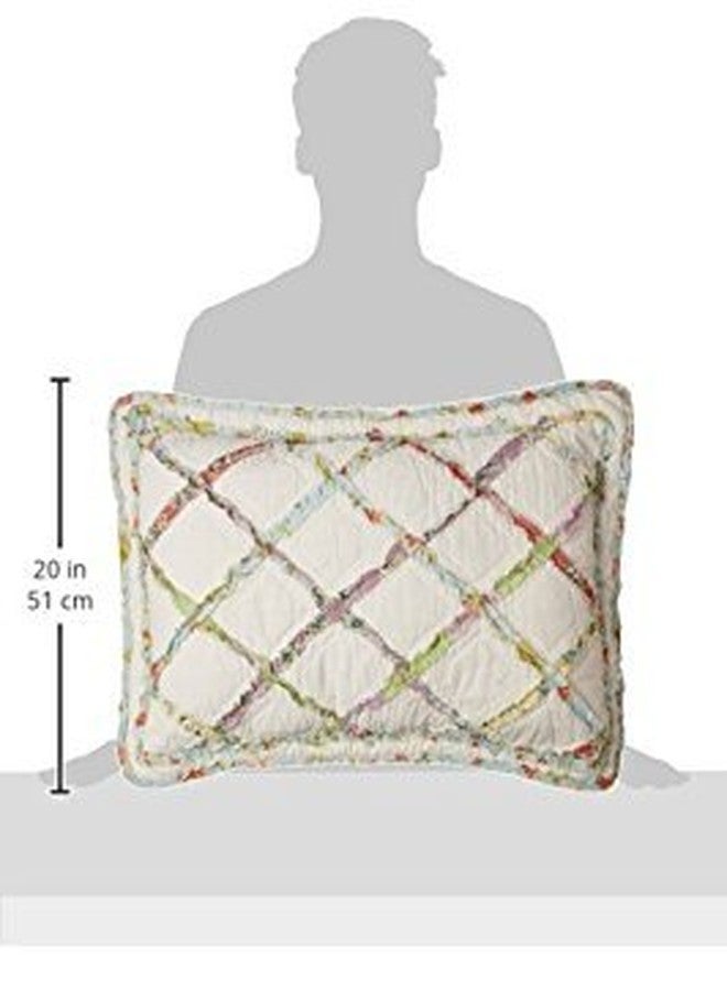 Laura Ashley - Standard Sham, 100% Cotton Bedding with Envelope Closure, Throw Pillow Cover for Bed or Couch, Oeko-Tex Certified (Ruffle Garden Cream, 20" x 26") - Image 3