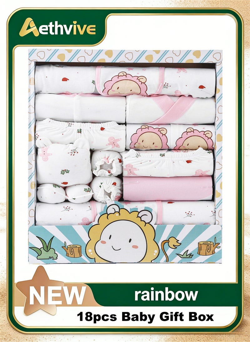 Aethvive 18pcs Baby Gift Box, Newborn Clothing Set Baby Clothes Gift Set Newborn Gift Set Newborn Outfit Set Baby Gift Box for Boys and Girls - Image 1