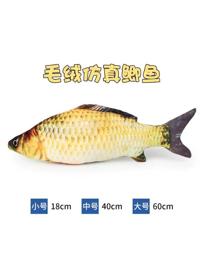 ألعاب سمك للقطط - ألعاب قطنية ناعمة ومتينة مع صوت كرينكل - ألعاب مضغ للقطط مليئة بالنعناع البري - ألعاب تفاعلية للقطط للعب في الداخل