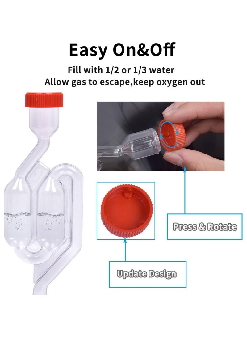 4 Pack Fermentation Airlock,Twin Bubble Fermenting Improved High Transparency S Shape with 4pcs Grommets Drilled 3/8’’ Hole - Image 2