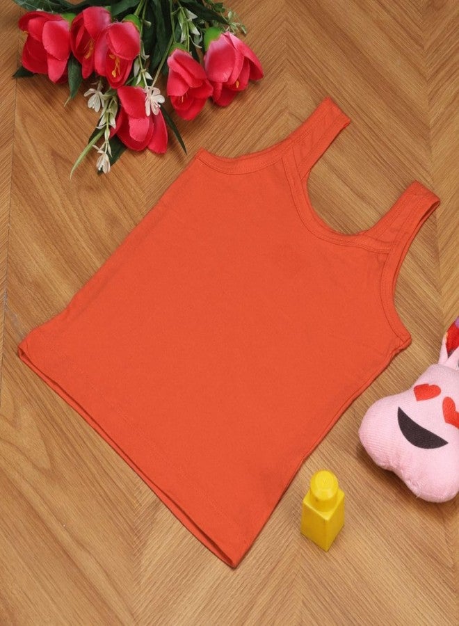 Aimly Girl's Cotton Camisole Slip, Sleeveless Waist Length Innerwear | Soft Stretchable Tank Top | Scoop Neck | Kids Toddler Girls Vest, Multi Color | Size 12-18 Months | Pack of 6 - Image 3