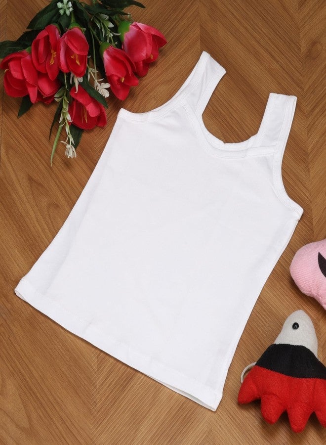 Aimly Girl's Cotton Camisole Slip, Sleeveless Waist Length Innerwear | Soft Stretchable Tank Top | Scoop Neck | Kids Toddler Girls Vest, Multi Color | Size 12-18 Months | Pack of 6 - Image 5