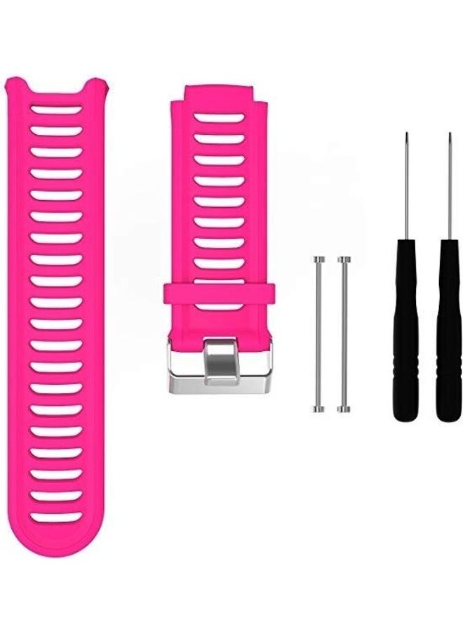 NIBEMINENT Solid Color Silicone Wrist Strap For Garmin Forerunner 910XT Rose Red - Image 1