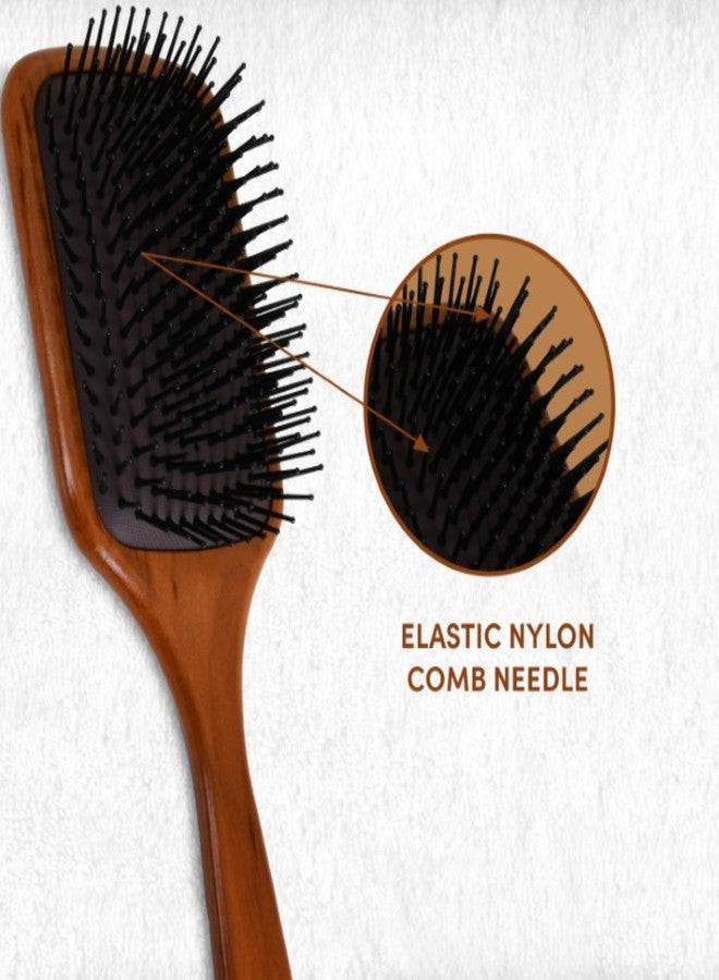 Zeyu Hair Brush Comb | Bamboo Brush with Bristles | Paddle Brush for Women & Men | Wooden Bamboo Hair Brush - Image 4