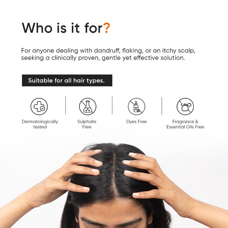 Minimalist AntiDandruff Shampoo With Salicylic Acid Climbazole Piroctone Olamine Remove Flakes Soothes Itchy Scalp Reduces Dandruff SulphateFree FragranceFree Suitable for All Hair Types For Men Women 200 ml - Image 3