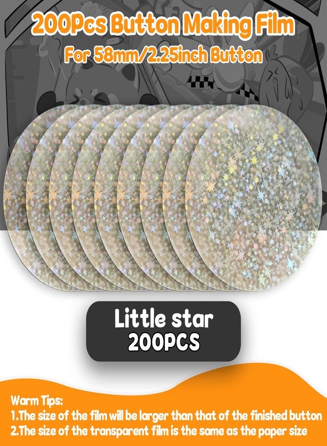 ppttoodd 200 PCS Badge Film for Your 58mm / 2.25 in (Approx. 2-1/4 inch) Round Button Maker Machine，8 Different Holographic Button Making Supplies Film (200pcs Little Star for 2.25inch Badge) - Image 3
