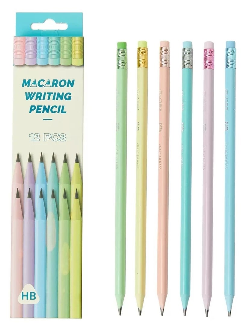 12PCS Macaron HB Triangle Pencil - Image 1