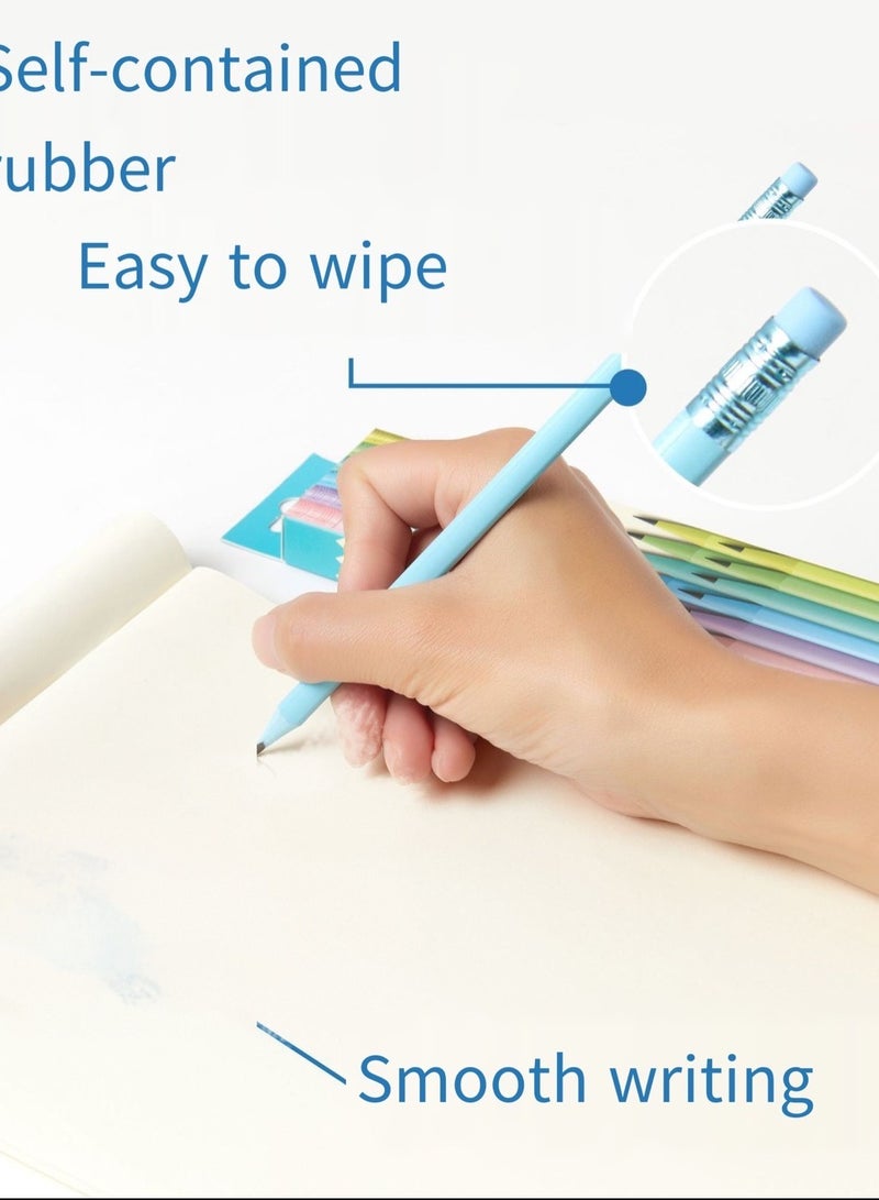 12PCS Macaron HB Triangle Pencil - Image 2