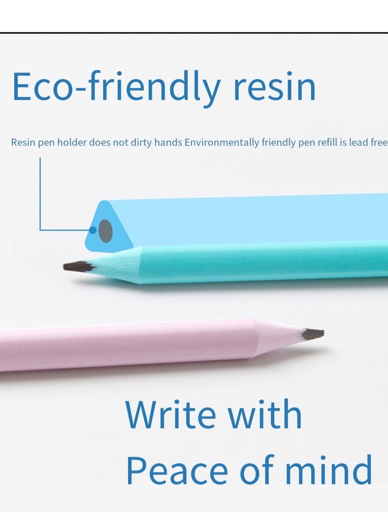 12PCS Macaron HB Triangle Pencil - Image 3