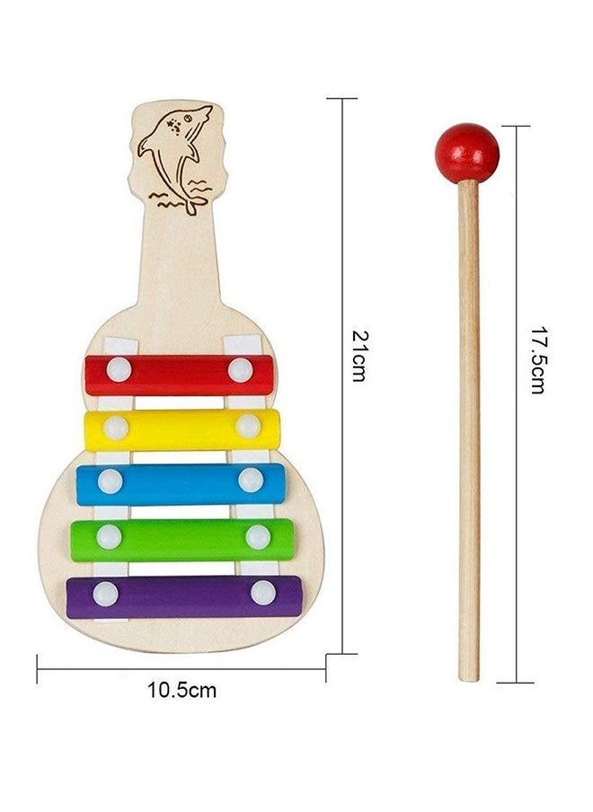 Smartcraft - Smartcraft Xylophone Guitar Wooden Toy (5 Nodes) Kids First Musical Sound Instrument Toy 3+ - Image 1