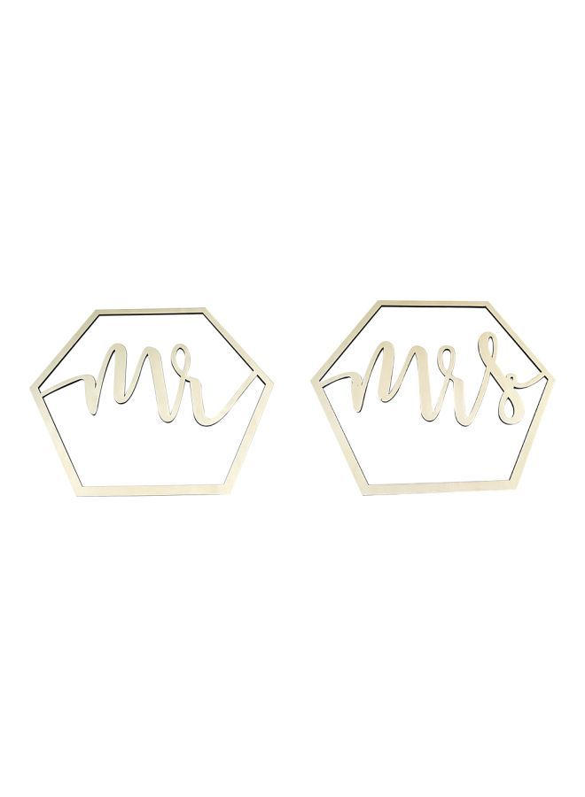 NIBEMINENT Pack Of 2 Mr And Mrs Word Banner YWH1517 46.0x40.5x3.0cm - Image 1