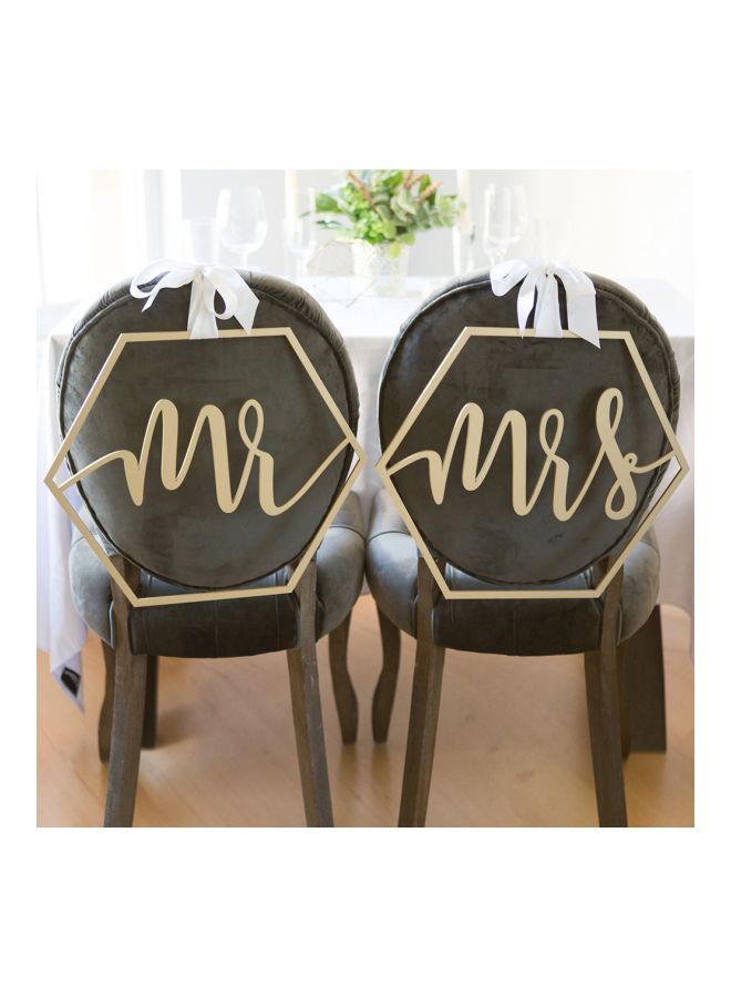 NIBEMINENT Pack Of 2 Mr And Mrs Word Banner YWH1517 46.0x40.5x3.0cm - Image 5