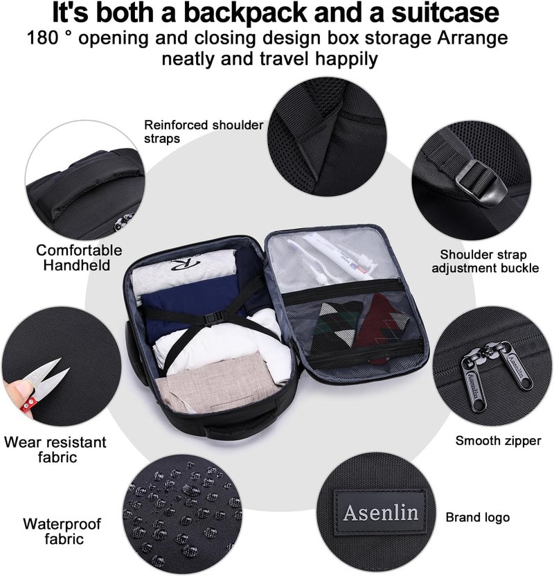 Asenlin 40L Travel Backpack for Women Men，17 Inch Laptop Daypack Flight Approved Luggage Carry On Water Resistant Computer Bag - Image 4