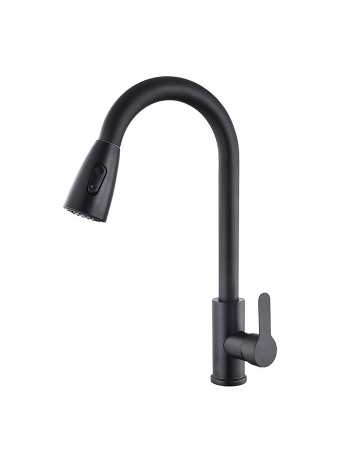 Single Handle High Arc Brushed Nickel Pull Out Kitchen Faucet, Stainless Steel Kitchen Sink Faucets with Pull Down Sprayer ,60cm,Black  - Image 1