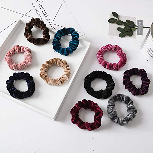LOVEF New 7PCS Soft Elegant Velvet Hair Scrunchies Elastic Hair Bands Ties Donut Hair Ponytail Holder Korean Hair Accessories - Image 4