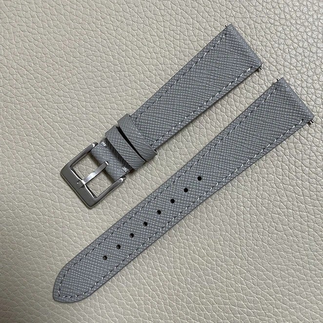 Bluejw Premium Slim Quick Release Italian Saffiano Calfskin Leather Watch Strap Replacement for 18mm 20mm 22mm Watches – Replace the Watch Strap with Durable, Stylish Calf Leather Band - Image 1