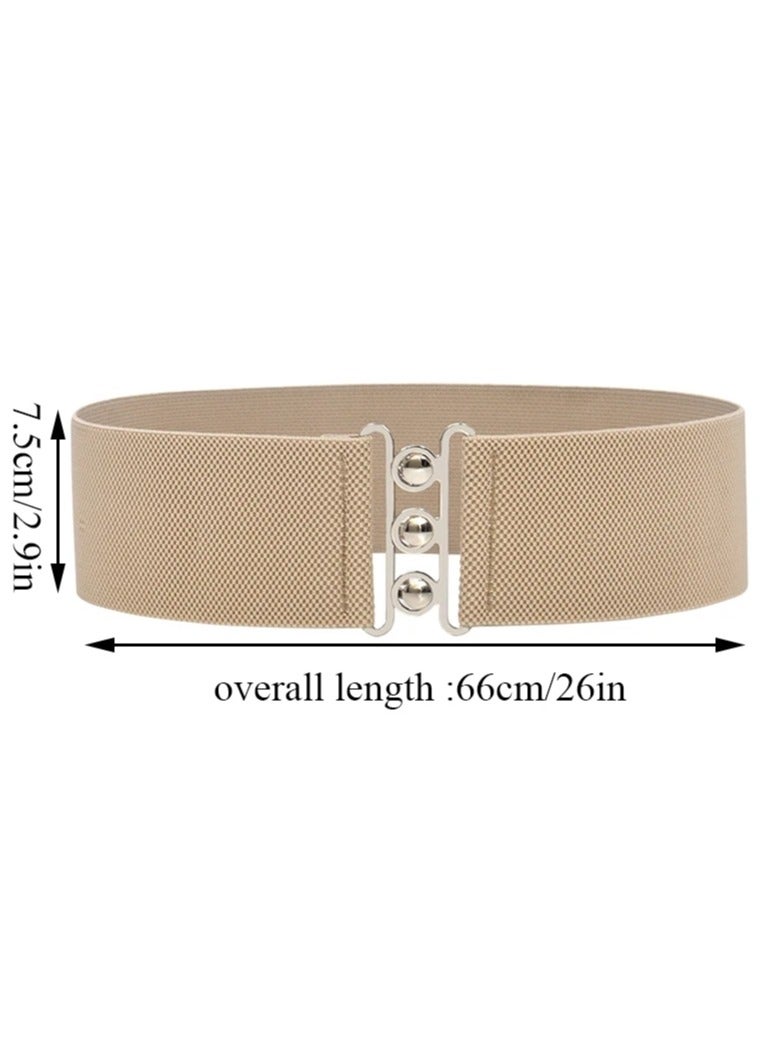 حزام عريض للنساء حزام خصر للتخسيس بإبزيم معدني حزام خصر نسائي فاخر حزام خصر مرن عالي لتزيين الخصر - Image 4