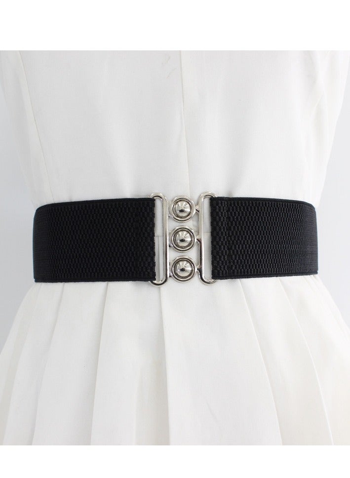 حزام عريض للنساء حزام خصر للتخسيس بإبزيم معدني حزام خصر نسائي فاخر حزام خصر مرن عالي لتزيين الخصر - Image 3