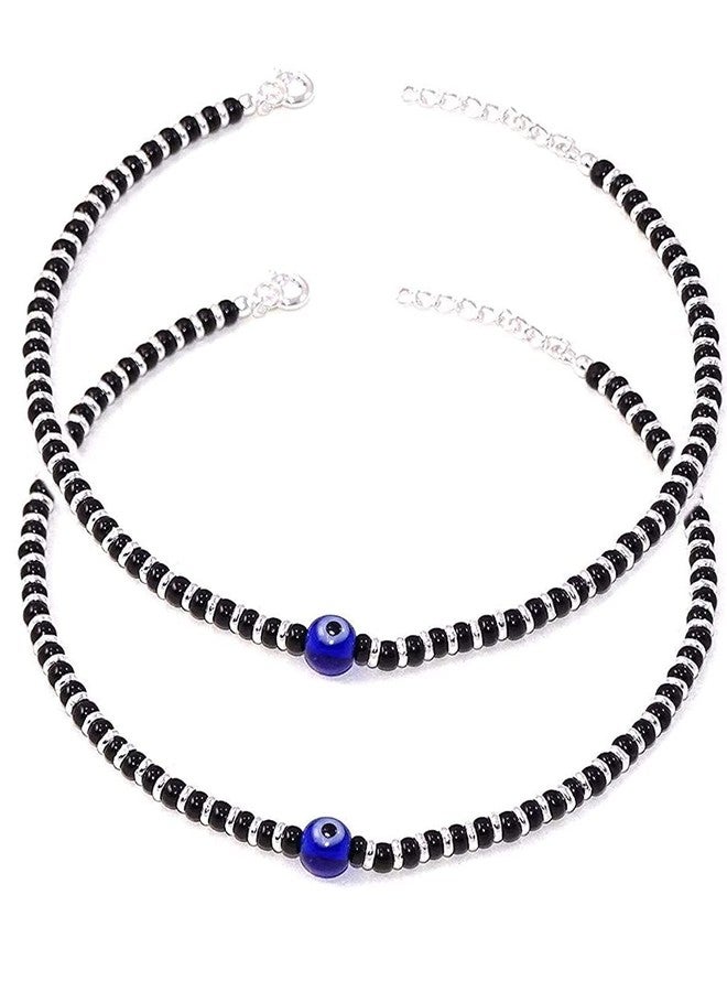 ARTIFICIAL TREE Latest Trend Evil Eye Anklets for Women | Stylish Nazar Battu Black Anklet for Girls | Adjustable Protective Accessory (AT ANK 007) - Image 1