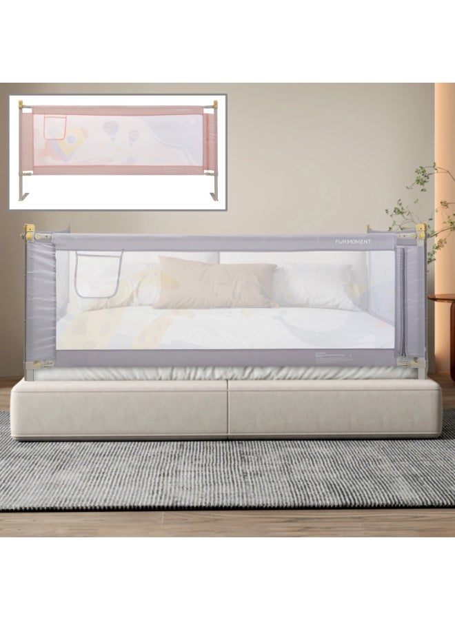 FUN MOMENT Folding Baby Bed Rail ,Safety Bed Guardrail Adjustable Height 1.8m - Image 2