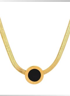 MANIKAN Luxury necklace decorated with a round-shaped pendant equipped with black stainless steel simple modern pendant accessories for women gifts from manikan  - Image 1
