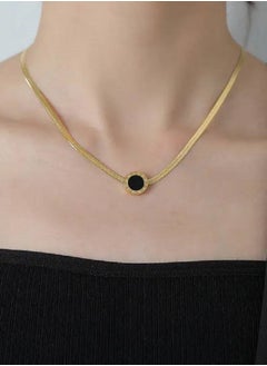 MANIKAN Luxury necklace decorated with a round-shaped pendant equipped with black stainless steel simple modern pendant accessories for women gifts from manikan  - Image 3