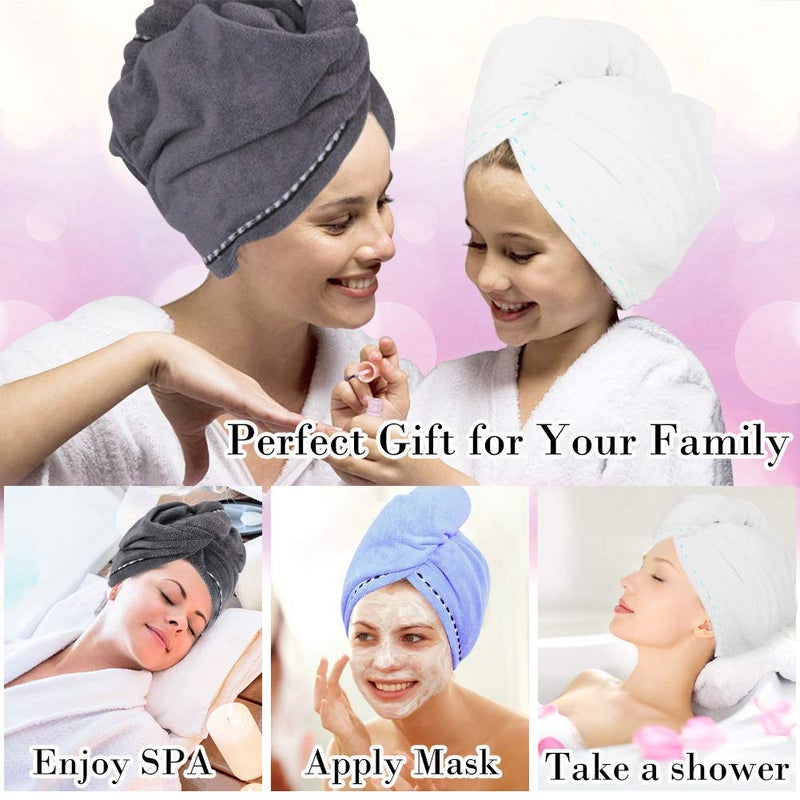 ALESSO Heavy Quality Hair Towel Wrap Absorbent Towel Hair-Drying Quick Dry Shower Caps Bathrobe Magic Hair Warp Towel,Multicolor - Image 5