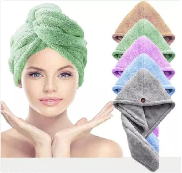 ALESSO Heavy Quality Hair Towel Wrap Absorbent Towel Hair-Drying Quick Dry Shower Caps Bathrobe Magic Hair Warp Towel,Multicolor - Image 1