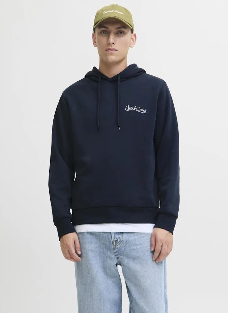 Text Print Pullover Hoodie