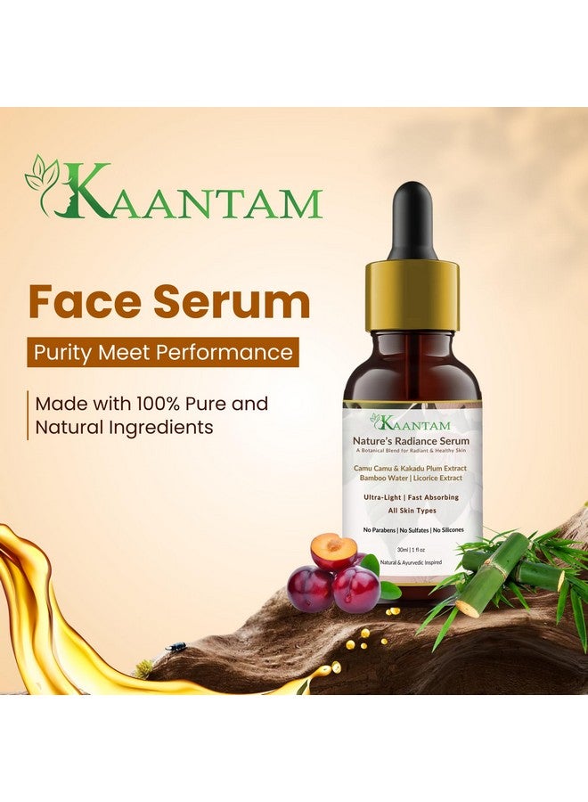 Kaantam Natural Vitamin C Face Serum for Glowing Skin | Enriched with Camu Camu, Kakadu Plum & Bamboo Water | Hydrating & Brightening Serum | 30ml - Image 2