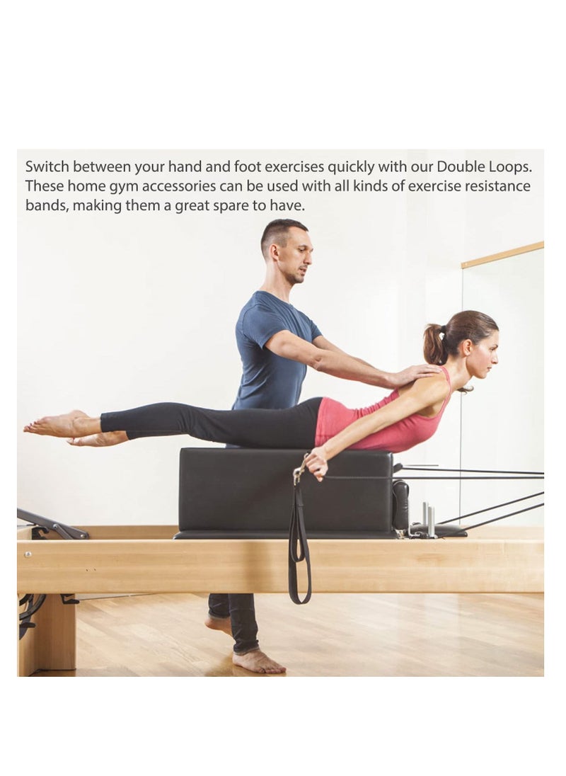 SYOSI 2PCS Pilates Double Loop Straps for Reformer, D-Ring Straps Handle, Feet Fitness Equipment Straps, Yoga Double Loop Straps Handle Straps, Pilates Reformer Accessories for Home and Gym  - Image 4