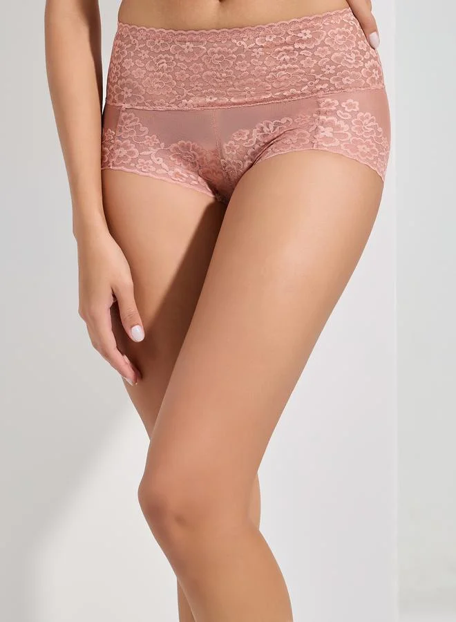 Styli Pack of 2 - Wide Waistband Lace Full Briefs