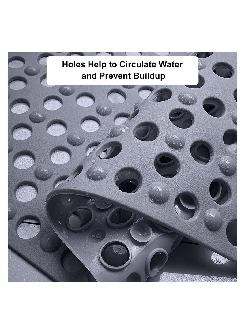 Non Slip Silicone Shower Mat 38x72 Cm Eco Friendly with Suction Cups For Rapid Drainage and Comfort - Image 5