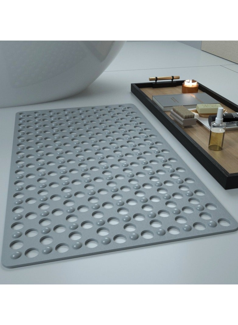 Non Slip Silicone Shower Mat 38x72 Cm Eco Friendly with Suction Cups For Rapid Drainage and Comfort - Image 2