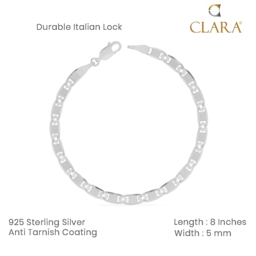 Clara Pure 925 Sterling Silver Zoltan Men Bracelet in 8 inches | Gift for Men and Boys| With Certificate of Authenticity and 925 Stamp - Image 5