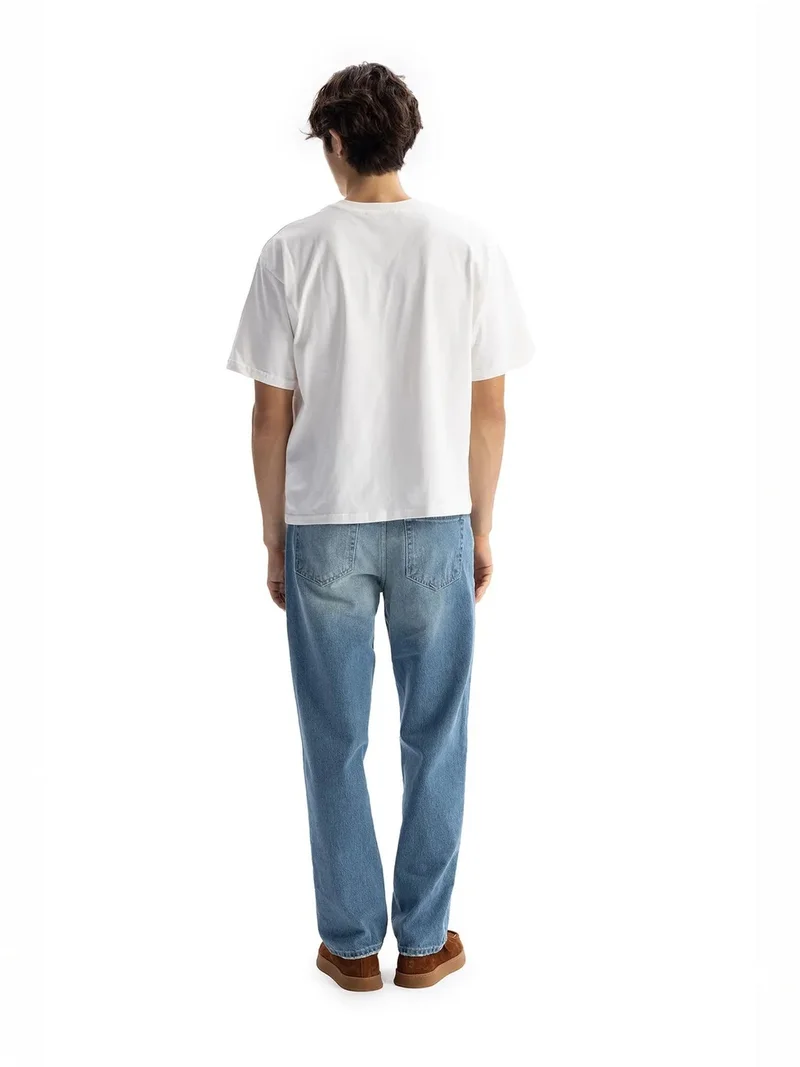 Giesto White GIESTO Comfort Fit Crew Neck Short Sleeve T-Shirt for Men | Best Price UAE