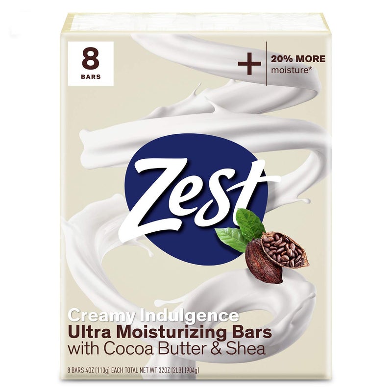 Zest Bar Soap - 8 Bars - Enriched With Cocoa Butter And Shea for Ultra Moisturizing Cleansing - Leaves Your Body Feeling Silky Smooth And Deeply Moisturized - Image 1