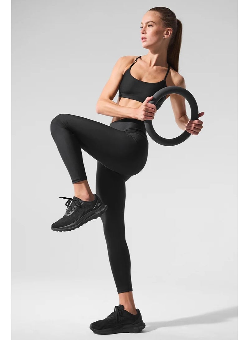 ALO Yoga High-Waist Airlift Leggings, Buttery Soft Tummy Control Yoga Pants for Women, Non-See-Through Workout Leggings - Black - Image 4