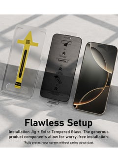 Mezone iPhone 16 Pro Privacy Screen Protector With Auto Alignment Kit Free Hand Easy Installation Frame Anti-Spy & Privacy Protection Anti-Fingerprint & Bubble Free, Case Friendly 9H Privacy Tempered Glass, Black  - Image 3