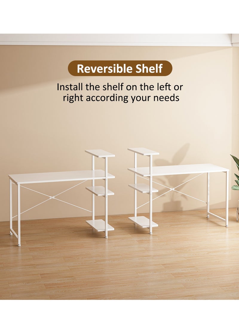 Stubborn - Study desk with storage space Computer desk is suitable for living room, bedroom, office and small apartment dormitory, etc. 100×45×73cm - Image 1